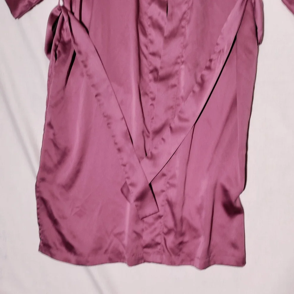 Vintage VICTORIA'S SECRET Nightgown Robe‎ Pink Satin Sz XS/S with Belt